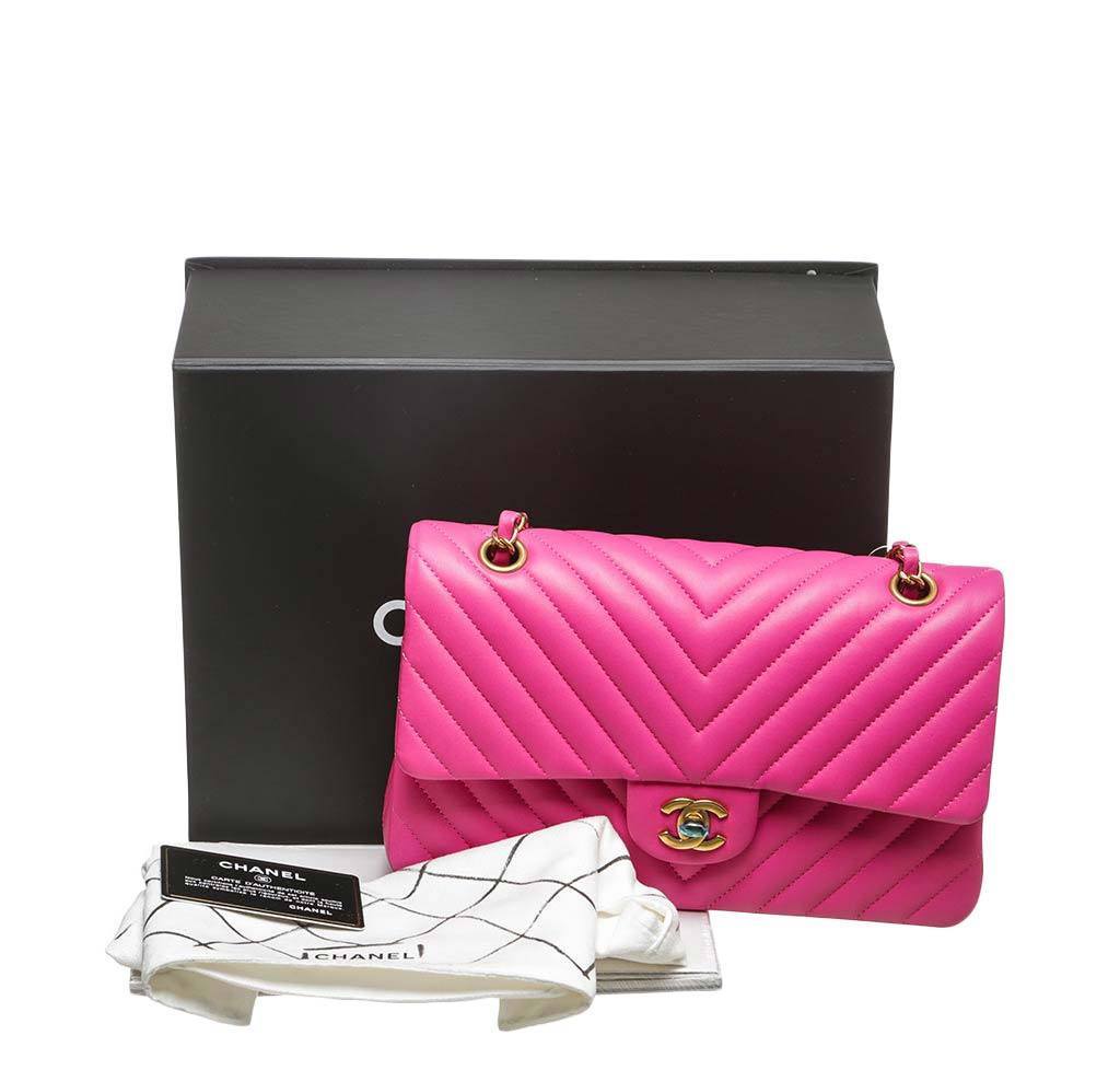 hot pink chanel tote black