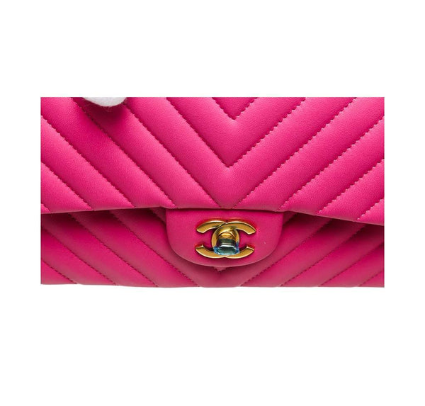 chanel classic 2.55 bag hot pink new logo