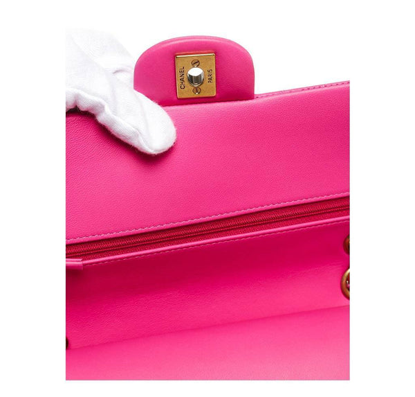 chanel classic 2.55 bag hot pink new detail