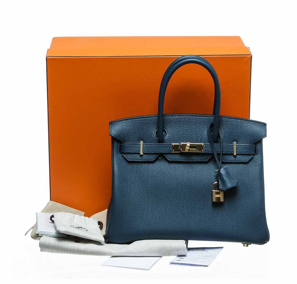 Hermès Birkin Cuir Togo Bleu - Très Bon Etat - IconPrincess