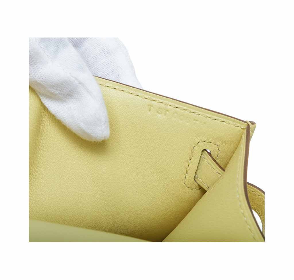 Hermès Kelly Pochette Mini Soufre Bag Swift Leather