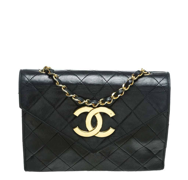 Chanel Black Lambskin Shoulder Bag 