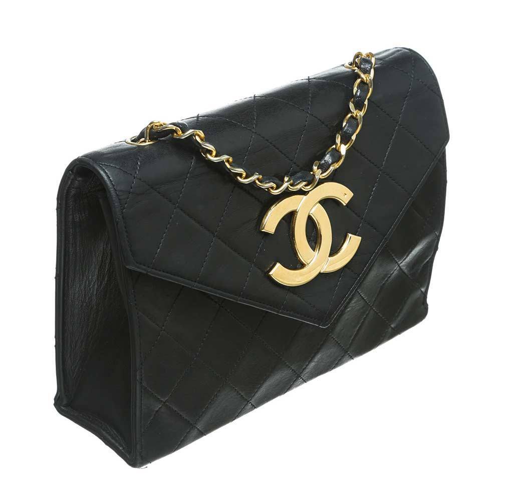 Chanel Black Quilted Patent Big CC Turn-Lock Flap Shoulder Bag