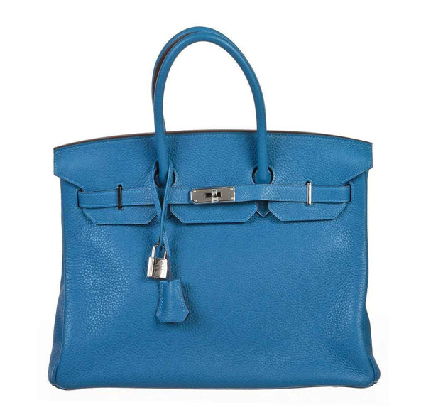 Hermes Birkin 35 Mykonos Blue Bag