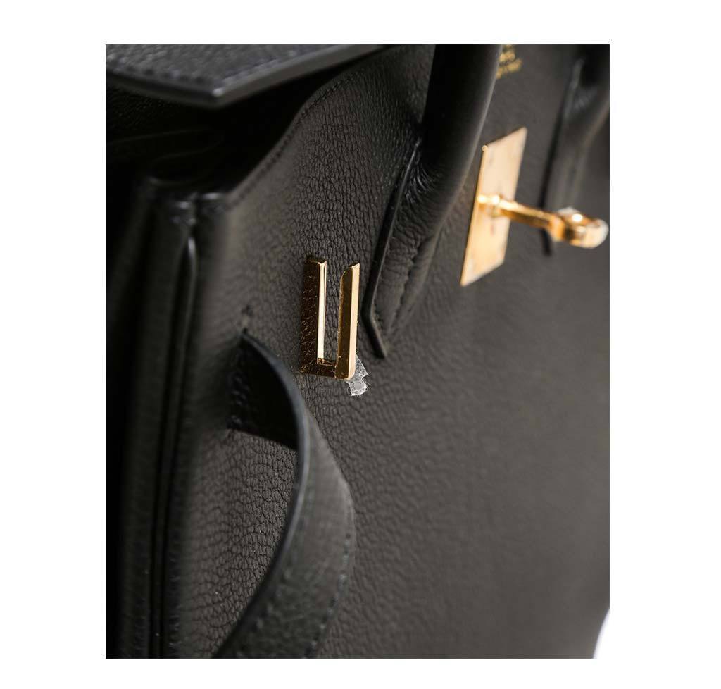 Hermes Noir Togo Leather Gold Hardware Birkin 35 Bag Hermes