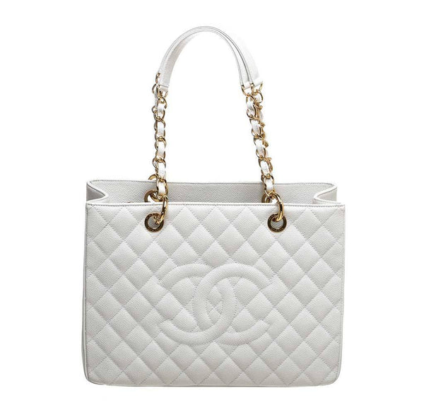 Chanel White Grand Shopper Tote Bag