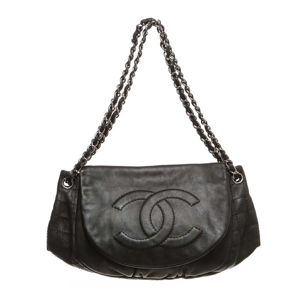 Chanel Black Half Moon Shoulder Bag