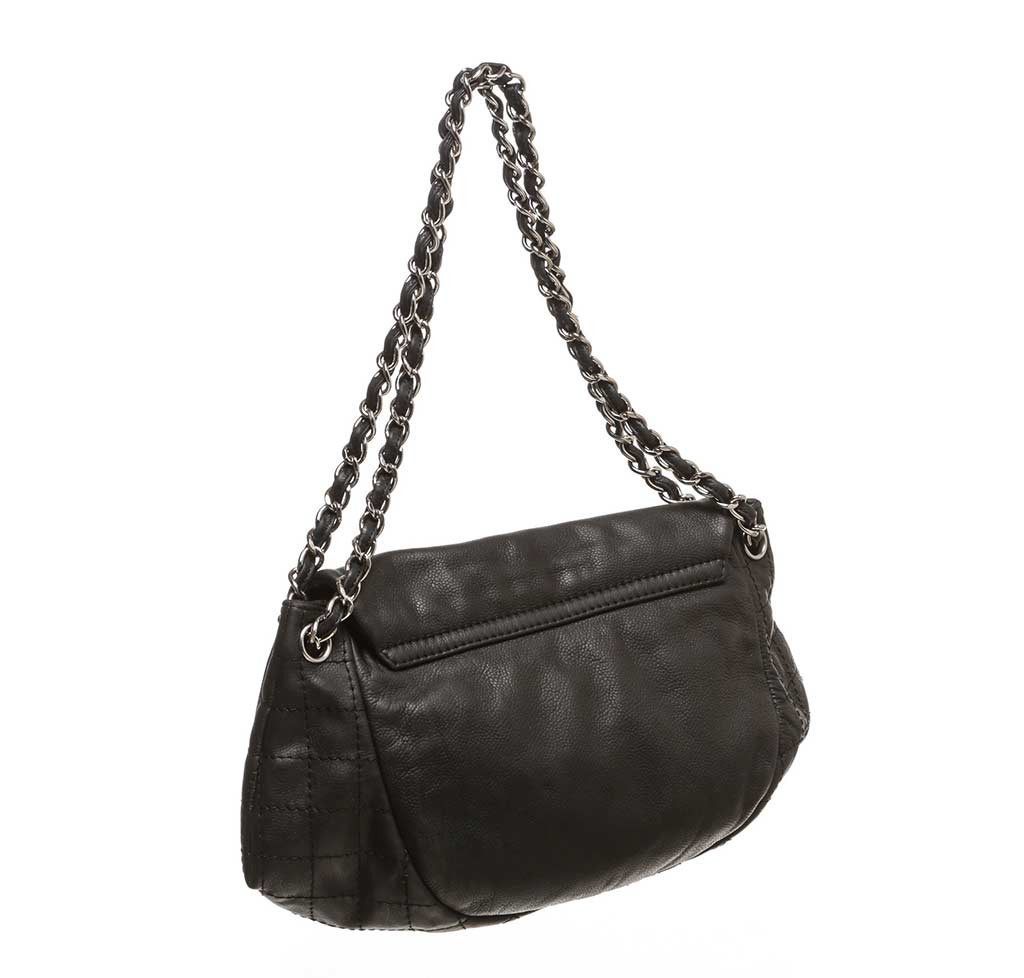 Chanel Matelasse Half Moon Chain Shoulder Lambskin Black Gold Hardware Bag  Ladie