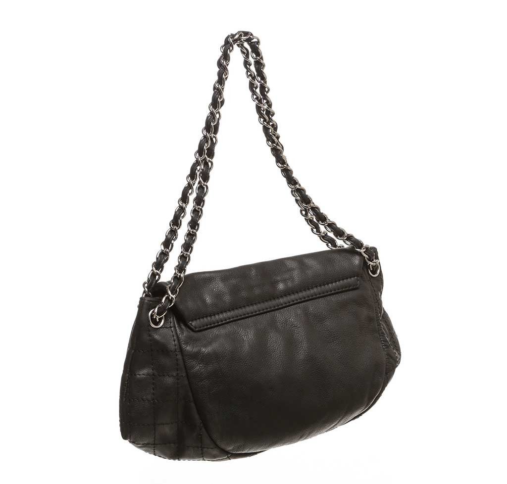 Chanel Black Half Moon Shoulder Bag Caviar Leather Baghunter