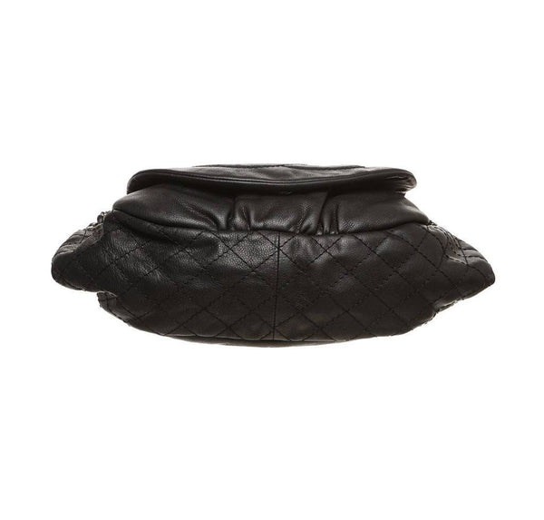 chanel half moon shoulder bag black used bottom