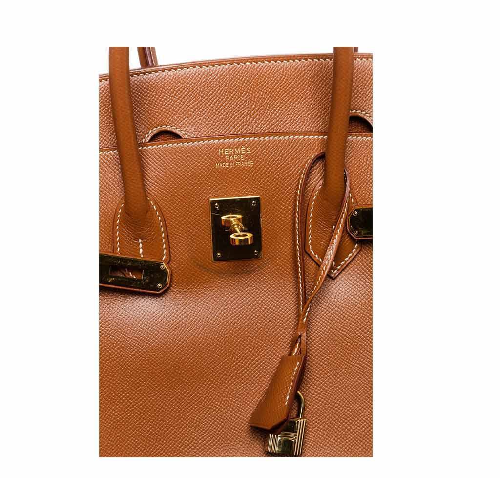 Birkin 35 leather handbag Hermès Gold in Leather - 30835615