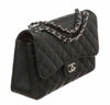 chanel double flap classic 2.55 bag black used side