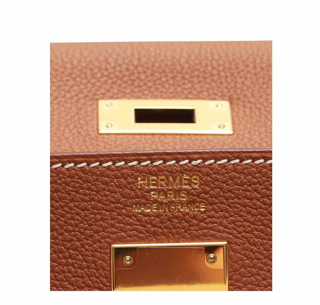 Hermes Kelly Retourne 32CM Bag Togo Leather Gold Hardware, S7 Blue de Galice