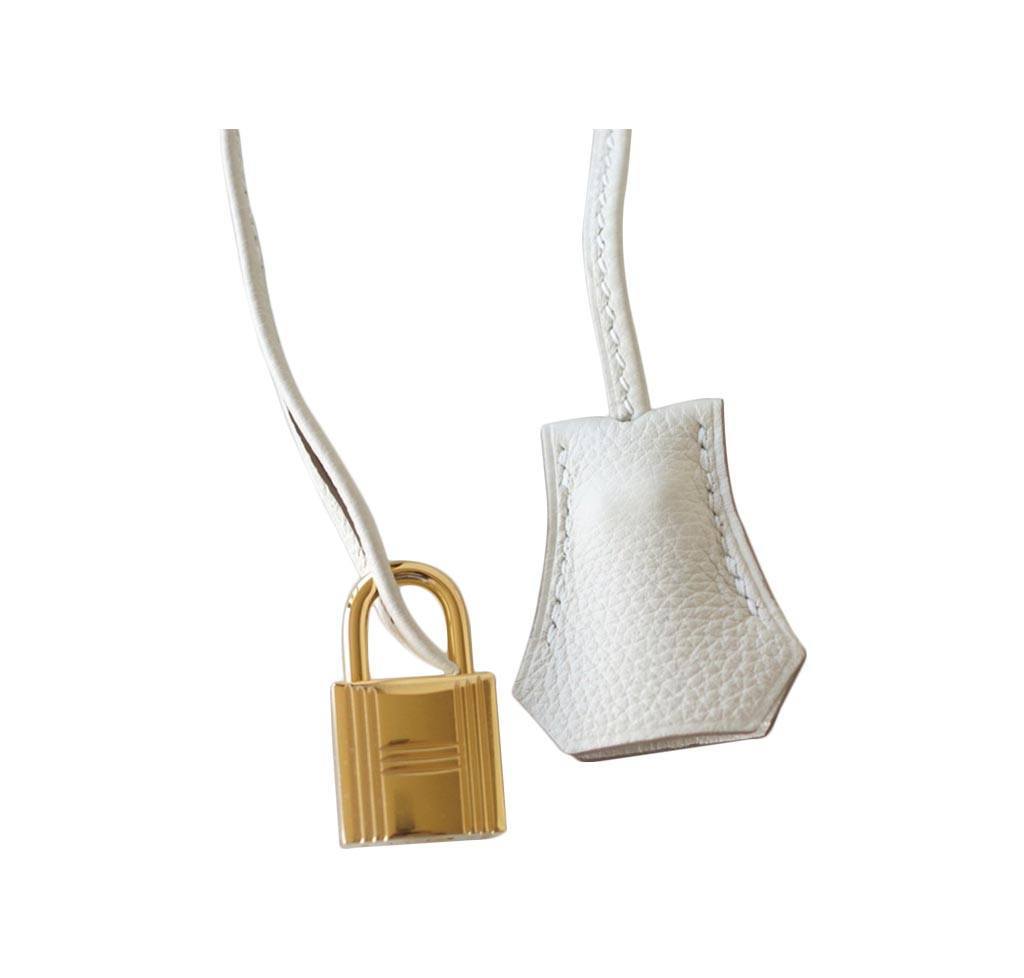 Hermes Birkin Bag 25cm Off White Togo Gold Hardware