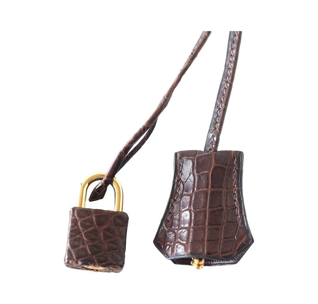 Hermès Havane Matte Niloticus Crocodile Birkin 30 PHW - Handbag | Pre-owned & Certified | used Second Hand | Unisex