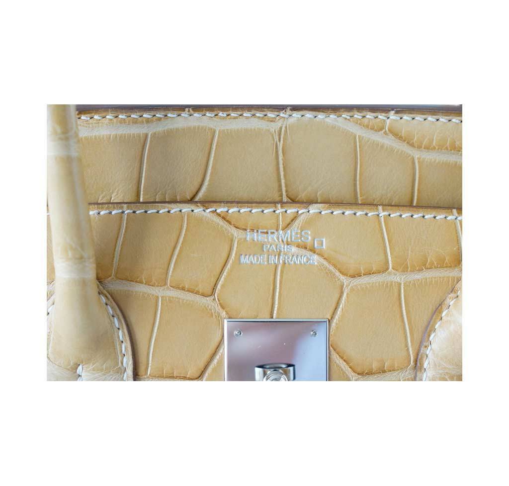 Birkin 35 alligator handbag Hermès Burgundy in Alligator - 27575631