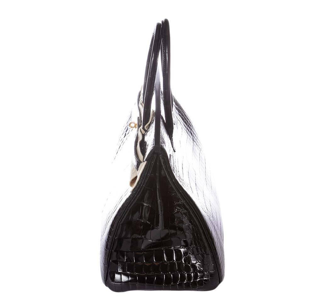 Hermès Birkin 35 Porosus Crocodile Noir GHW Bag