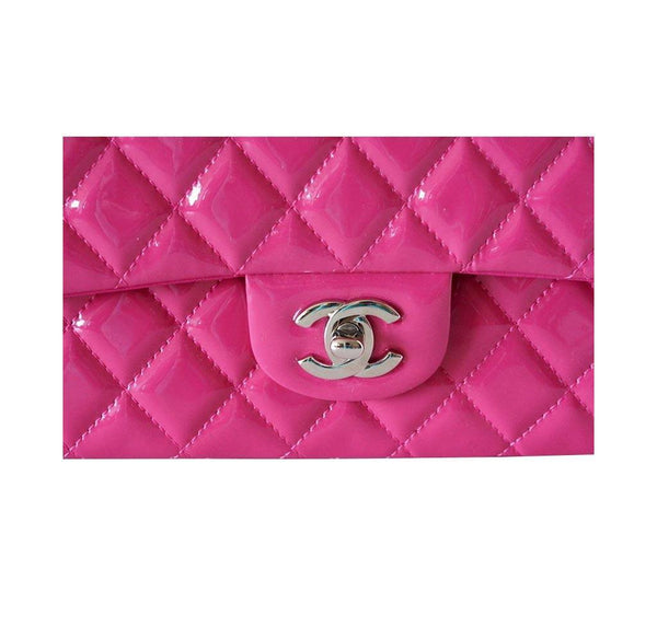 Chanel Fuchsia Pink Shiny Alligator rectangular mini flap Bag GHW For Sale  at 1stDibs
